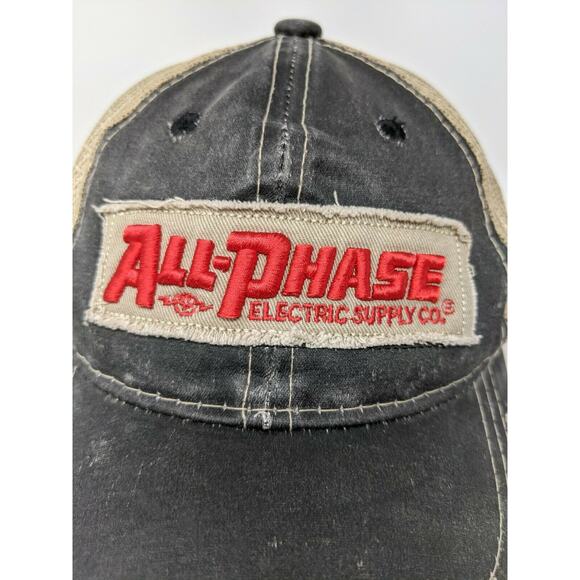 All-Phase Electric Supply Co Cap Hat Meshback Snapback Distressed Patch Black - Picture 3 of 11
